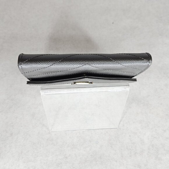 YSL Yves Saint Laurent Cassandra Asphalt Small Wallet Coin Pouch Card Holder - Picture 7 of 13